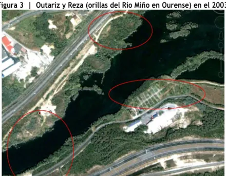 Figura 3  |  Outariz y Reza (orillas del Río Miño en Ourense) en el 2003 