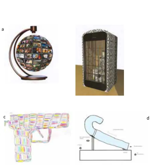 Figura 2 –  Exemplos  de  esboços  das  ―obras‖  propostas  nos  projetos  de  intervenção  artística dos estudantes