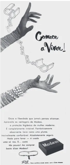 Figure 2: Advertisement for Modess sanitary pads  (Manchete, 29 jan. 1955)