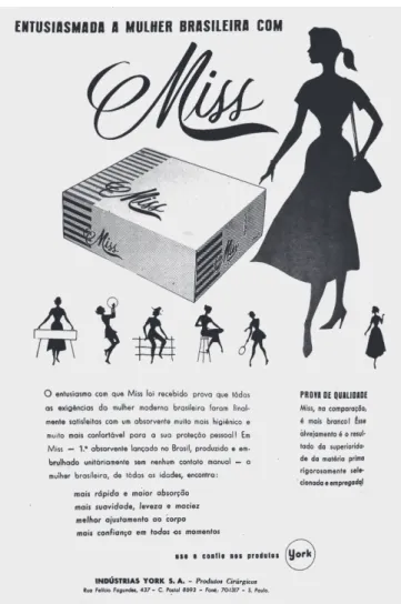 Figure 3: Advertisement for Miss sanitary pads (Manchete, 16 out. 1954)