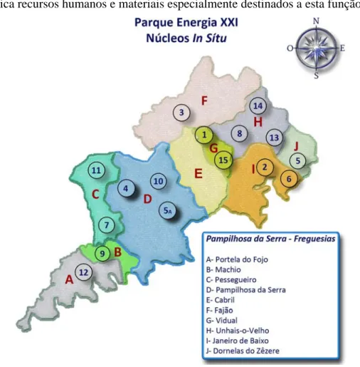 Ilustração 10 Mapa de distribuição dos núcleos In Situ, por freguesias. 