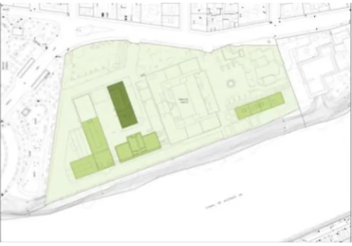 Figure 12 :  Phase 5: Bâtiment auxiliaire, construit derrière l'atelier et les bureaux