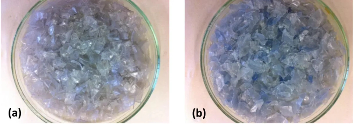 Figura 11 – Amostras de RPET triturado cedido pela LifePoly.