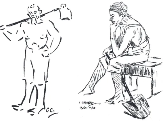 Figura  3: Caricatura de Gameiro, por Cândido Craveiro  (Fonte: Craveiro, 1915a, p.150)