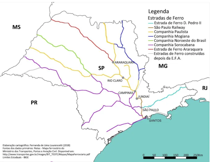Mapa 4 - Estradas de Ferro do Estado de São Paulo. 