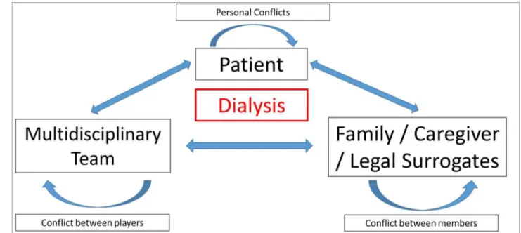 Figure 1. Associations and interdependence among the different segments involved in dialysis.