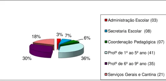 Figura 1 - Gráfico de setores categorizados representando profissionais 