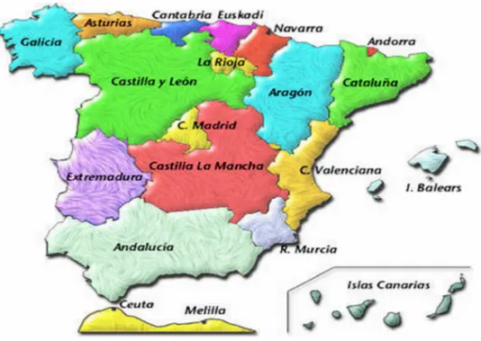 figura 06 Localização da Galiza no mapa da Espanha  Fonte: Mirador (2010). 