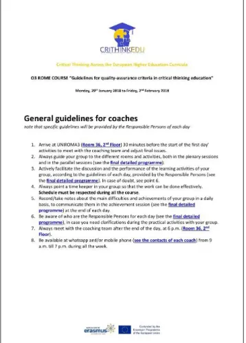 Figure 4. General guidelines for coaches 