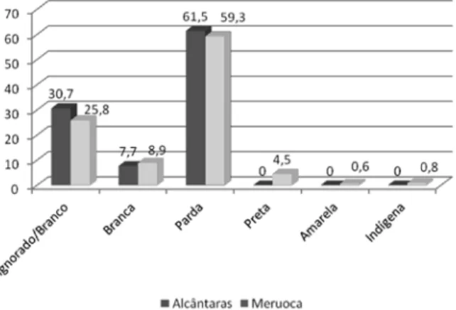 Figura 3 – Números em percentuais da faixa etária dos casos  de Leishmaniose Tegumentar Americana nos municípios da  Serra da Meruoca, Ceará, acumulado no período de 2001 a  2012.