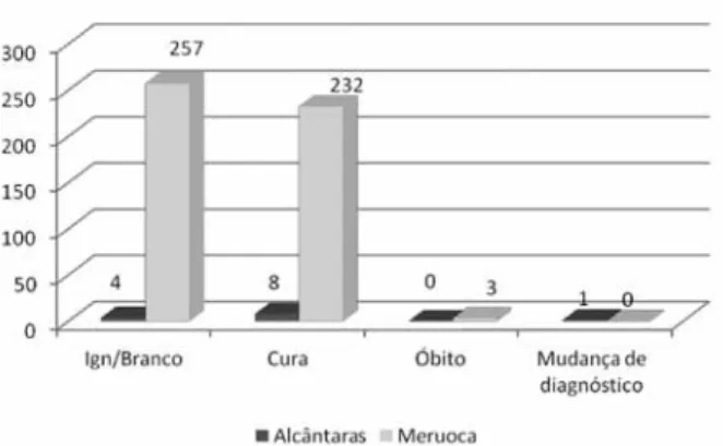 Figura 5 – Números em percentuais dos casos de Leishmaniose  Tegumentar Americana nos municípios da Serra da Meruoca,  Ceará, distribuídos por tipo de entrada por notificações  acumuladas no período de 2001 a 2012.