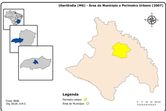 Figura 1 – Uberlândia: localização da cidade (2007). 