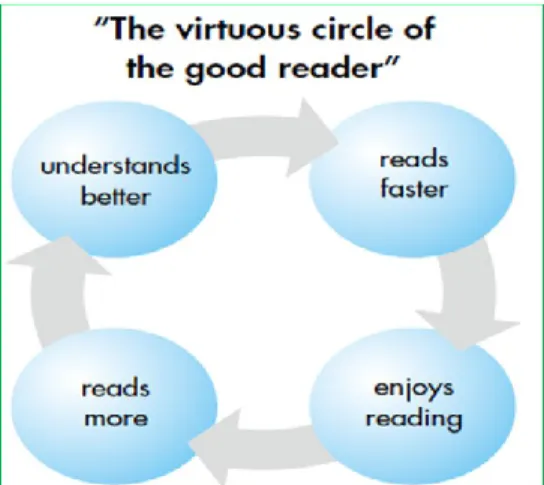 Figure 5: The virtuous circle of the good reader. Adapted from “The vicious cycle of the poor reader,” 