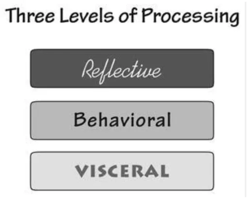 Figure 2: Norman’s Three Levels of Processing: Visceral, Behavioral, and Reflective  (Norman, 2014:50) 