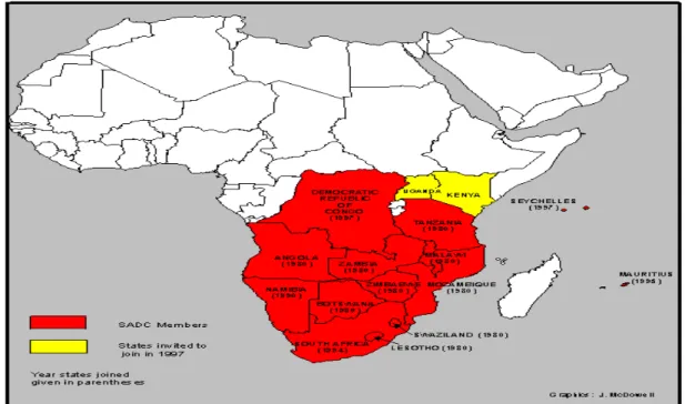 Figura 4 - Angola: Delimitação na Região da SADC
