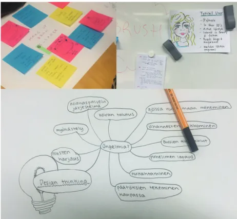 Figure 2. Project development through the 2 nd  workshop day.