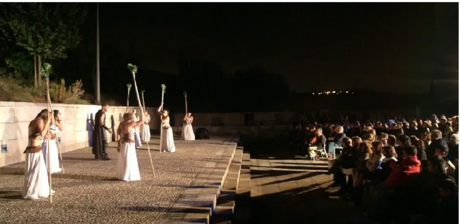 Fig. 21. Representação teatral da tragédia grega “As Bacantes”, no Festival Mimarte
