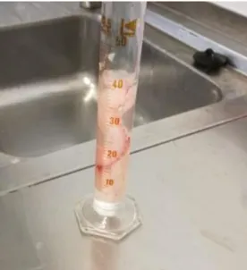 Figure 9: Graduated glass for fillet volume determination. 