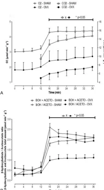 Fig. 3 Time course of the changes in metabolic ﬂ ux due to oxidation of octanoate in perfused livers from fasted mice