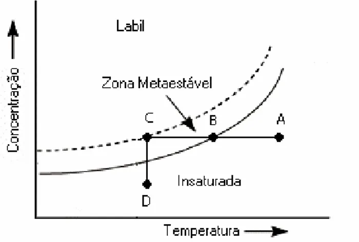 Figura 2.5 – Diagrama de solubilidade. Adaptado de Giuliette e colaboradores (2001). 