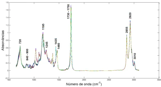 Figura 13 - Espectros MIR de B100 de BES, BMS, BEFU, BMFU, BEPM e BMPM. 