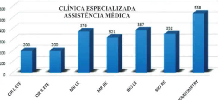 Figure 4:  Number of procedures carried out at Clínica Especializada  Assistência Médica de Itajubá in 2017.