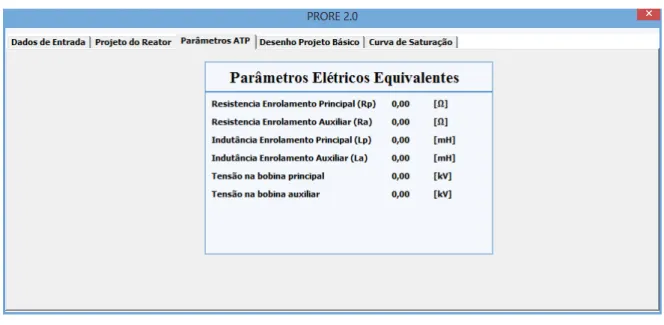 Figura 2.14 – Parâmetros elétricos equivalentes para alimentar o modelo computacional  do reator no aplicativo ATP.