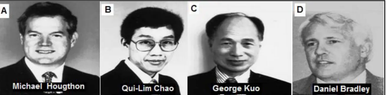 Figura  4:  Pesquisadores  que  descobriram  o  virus  da  hepatite  C  em  1989.  A:  Michael  Hougthon