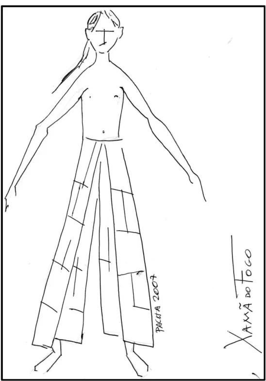 Fig. 10: Desenho do figurino do Xamã do Fogo. Criação de Aníbal Pacha.  