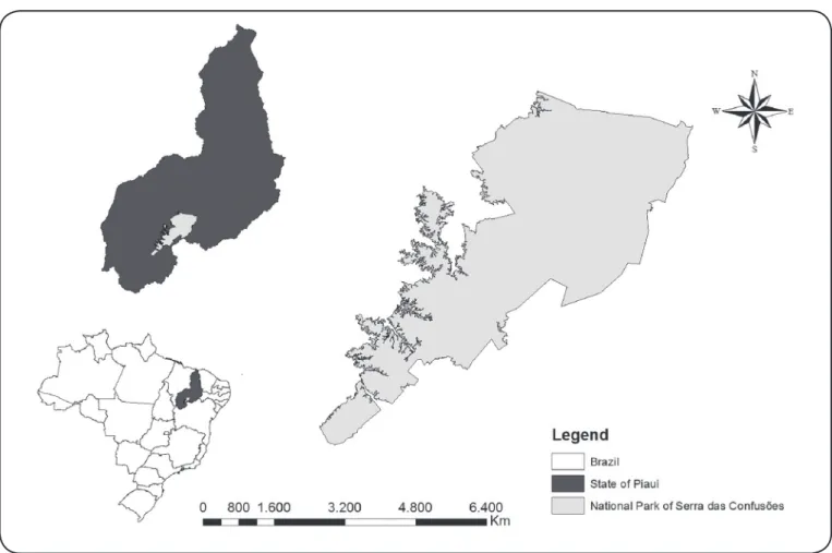 FIGURE 1: Map of Serra das Confusões. Geographical origin of isolates of Trypanosoma sp