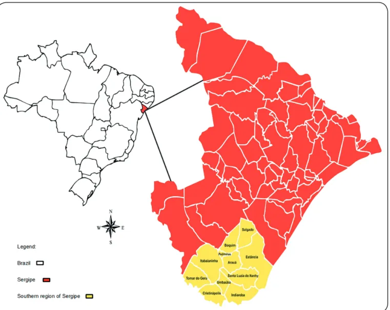 FIGURE 1: Geographic Location of the South Area of Sergipe .