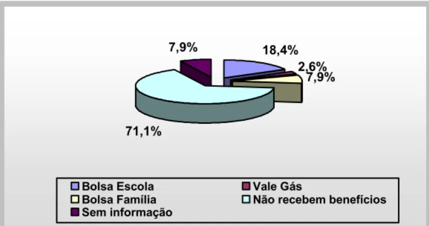 Gráfico 02: Benefícios recebidos na comunidade de Santo Antônio  Fonte: Pesquisa de campo, 2005-2006 