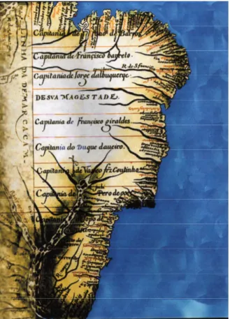 Figura 01: Linha do Tratado de Tordesilhas  Fonte: Brasil (1996, capa). 