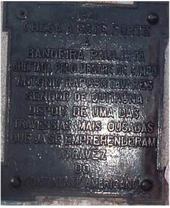 Foto 06: Obelisco: placa da chegada de Tavares  Fonte: Sérgio Queiroz – Arquivo Fase Programa Amazônia NDL (Gurupá)