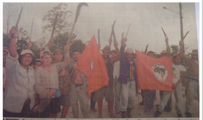 Figura 02: Manifestação no Acampamento João Batista II  Fonte: Jornal liberal, novembro de 1998 
