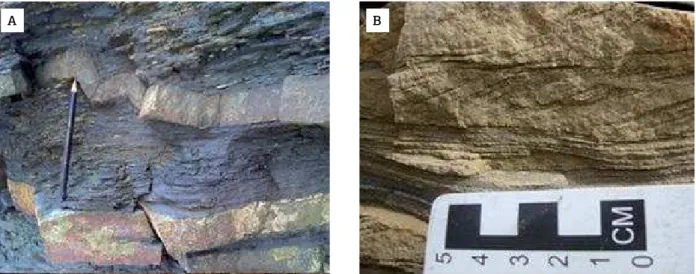 Figure 4. Overall view of the study area showing the tilt  in the S 0  bedding, which dips towards both SW and NE.