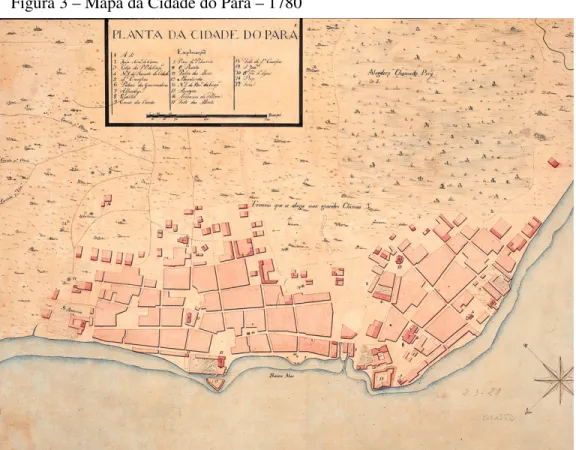 Figura 3 – Mapa da Cidade do Pará – 1780 
