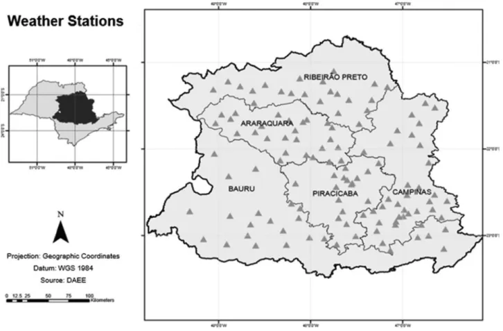 Figure 2 - Location of the meteorological stations in the study area.