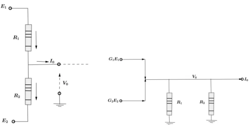 Figure 1: Equivalente basic circuit of voltage divider.