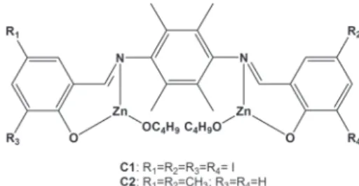 Figure 1. Structural formulas for C1 and C2.