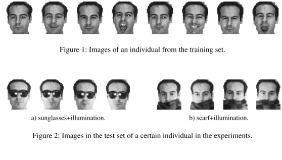 Figure 2: Images in the test set of a certain individual in the experiments.