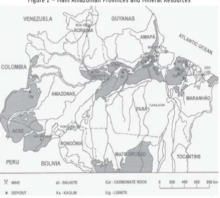 Figure 2 – Main Amazonian Provinces and Mineral Resources