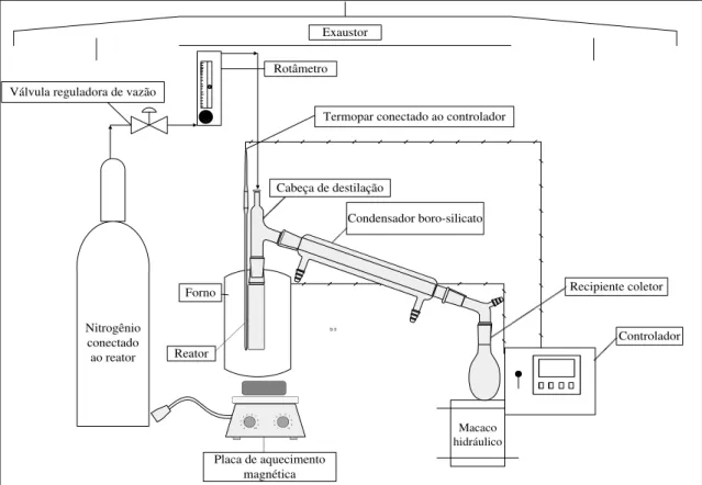 Figura 4.13 – Diagrama Esquemático da Unidade de Craqueamento em Escala de Bancada. 