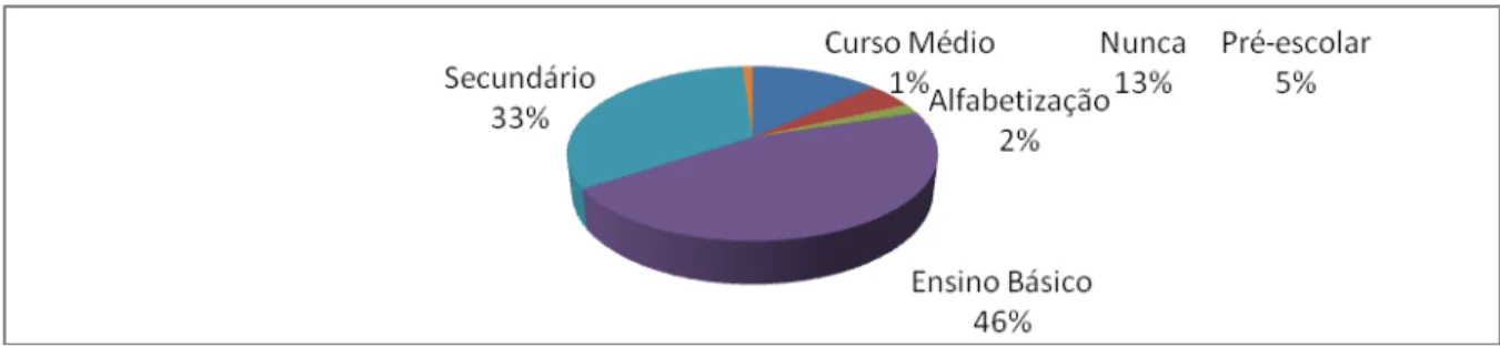 Gráfico 1  –  Nível de ensino da população 