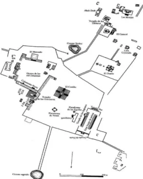 FIGURA 2. Plano del sitio de Chichén Itzá. En BAUDEZ, 2004, p. 252.