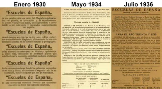 Figura 05 - Ejemplos de señas de identidad de Escuelas de España. 