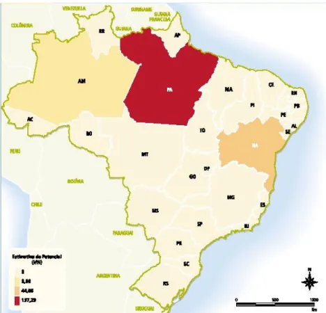 Figura 4 – Estimativa do potencial para geração de energia elétrica a partir de óleo de dendê