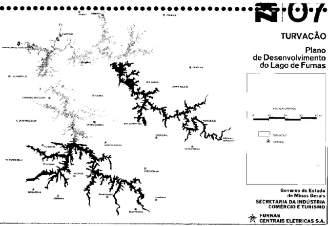 Figura 1 – Mapa de turvação do Lago de Furnas