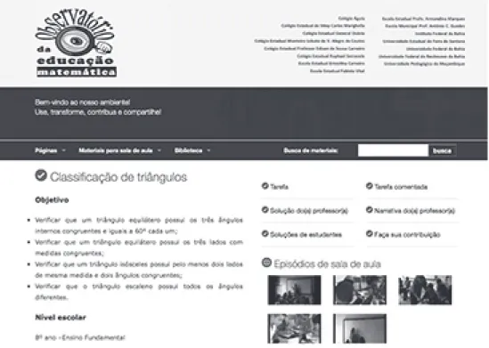 Figura  1  – Página do site do Observatório da Educação Matemática na Bahia.