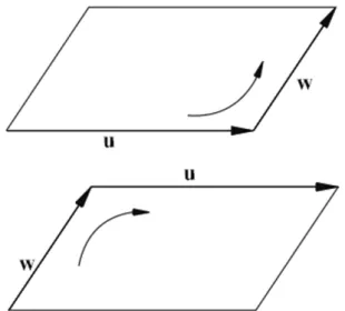 Figura 4: Representação geométrica das duas orientações possí- possí-veis para um bivetor.
